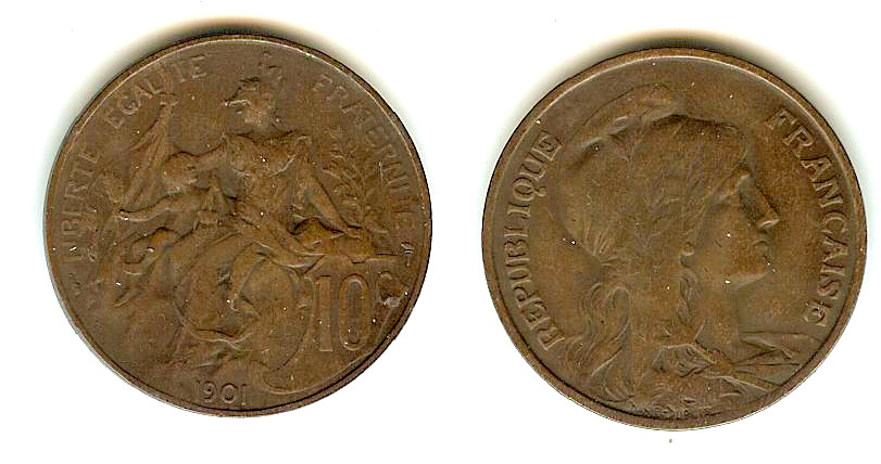 10 Centimes Dupuis 1901 gVF